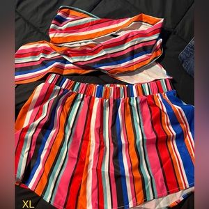 SHEIN Shorts with Matching Tie Top